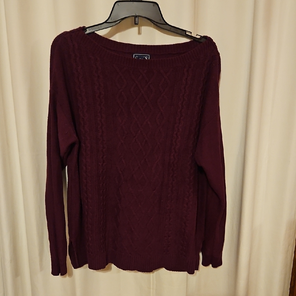 Chaps Women's Plum Cable Knit Sweater